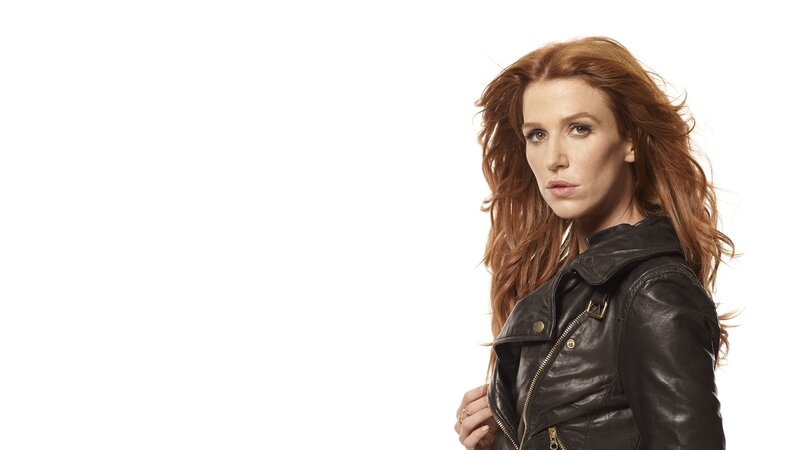woman in leather jacket