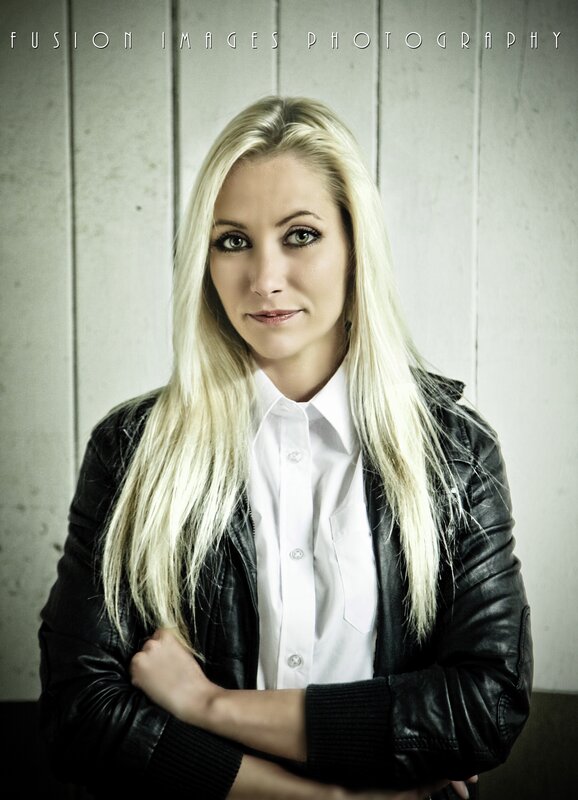 woman in leather jacket