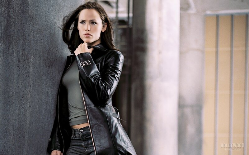 woman in leather jacket