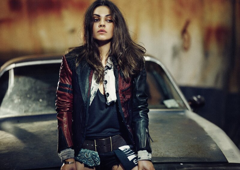 woman in leather jacket