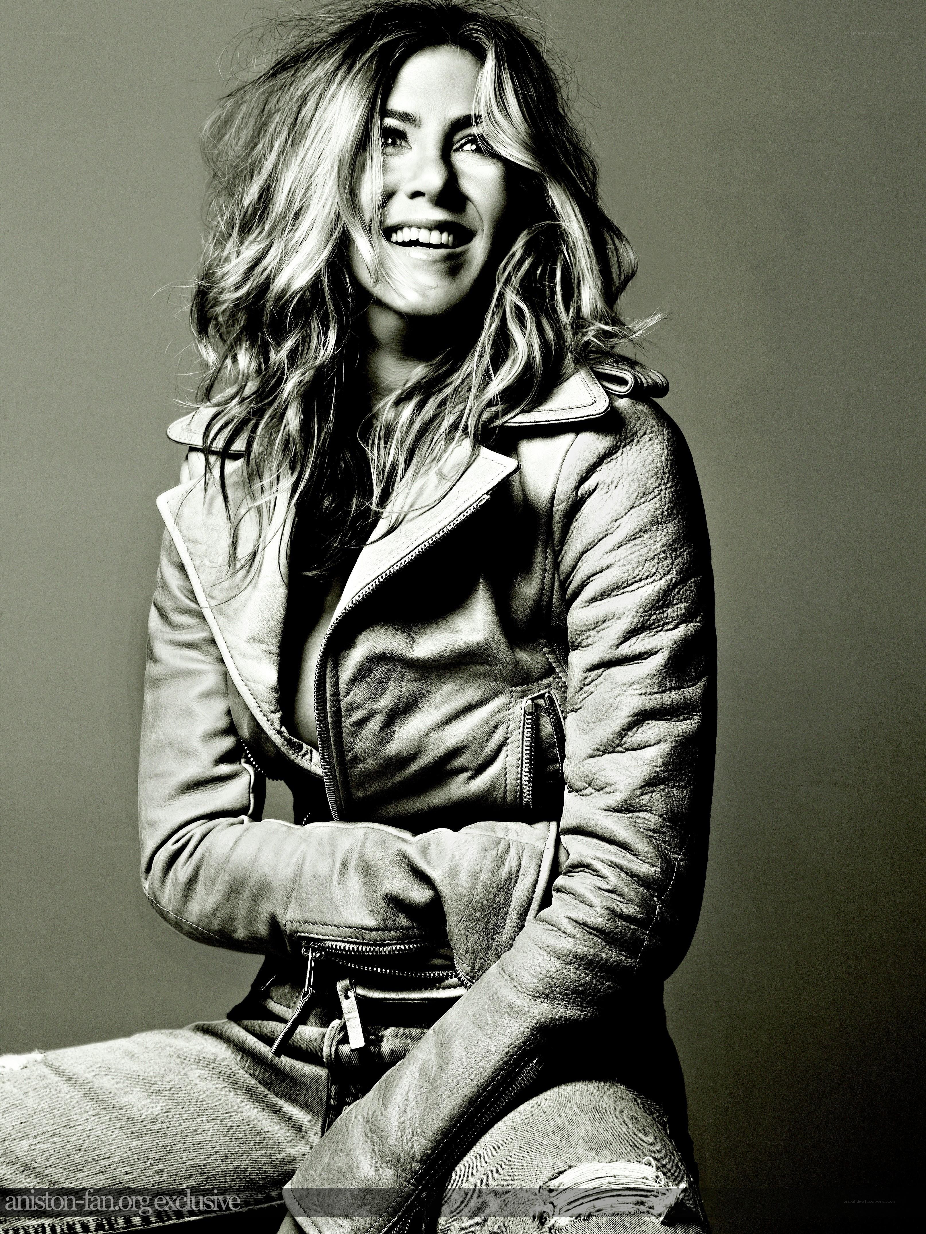 woman in leather jacket