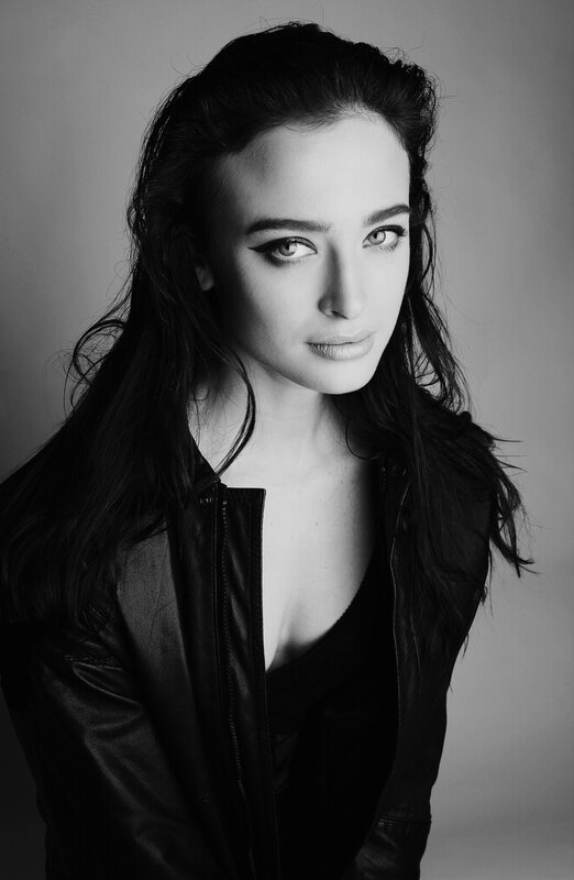 woman in leather jacket
