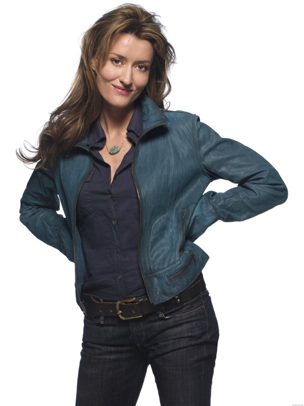 woman in leather jacket