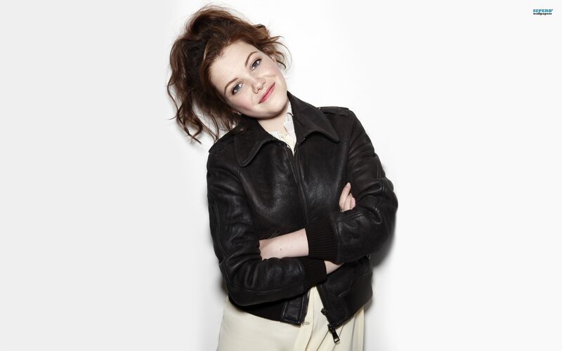 woman in leather jacket