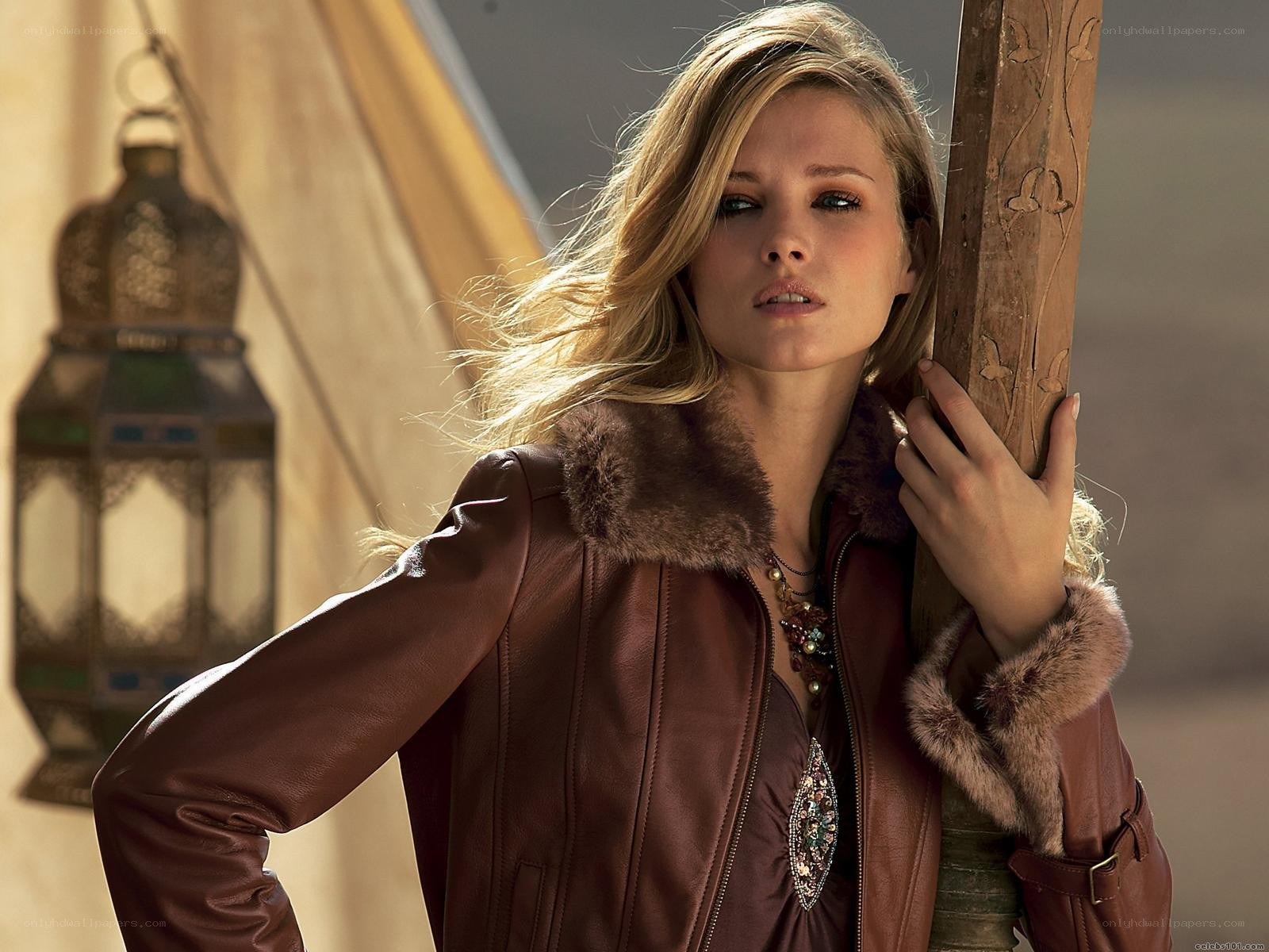 woman in leather jacket