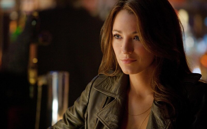 Woman in leather jacket