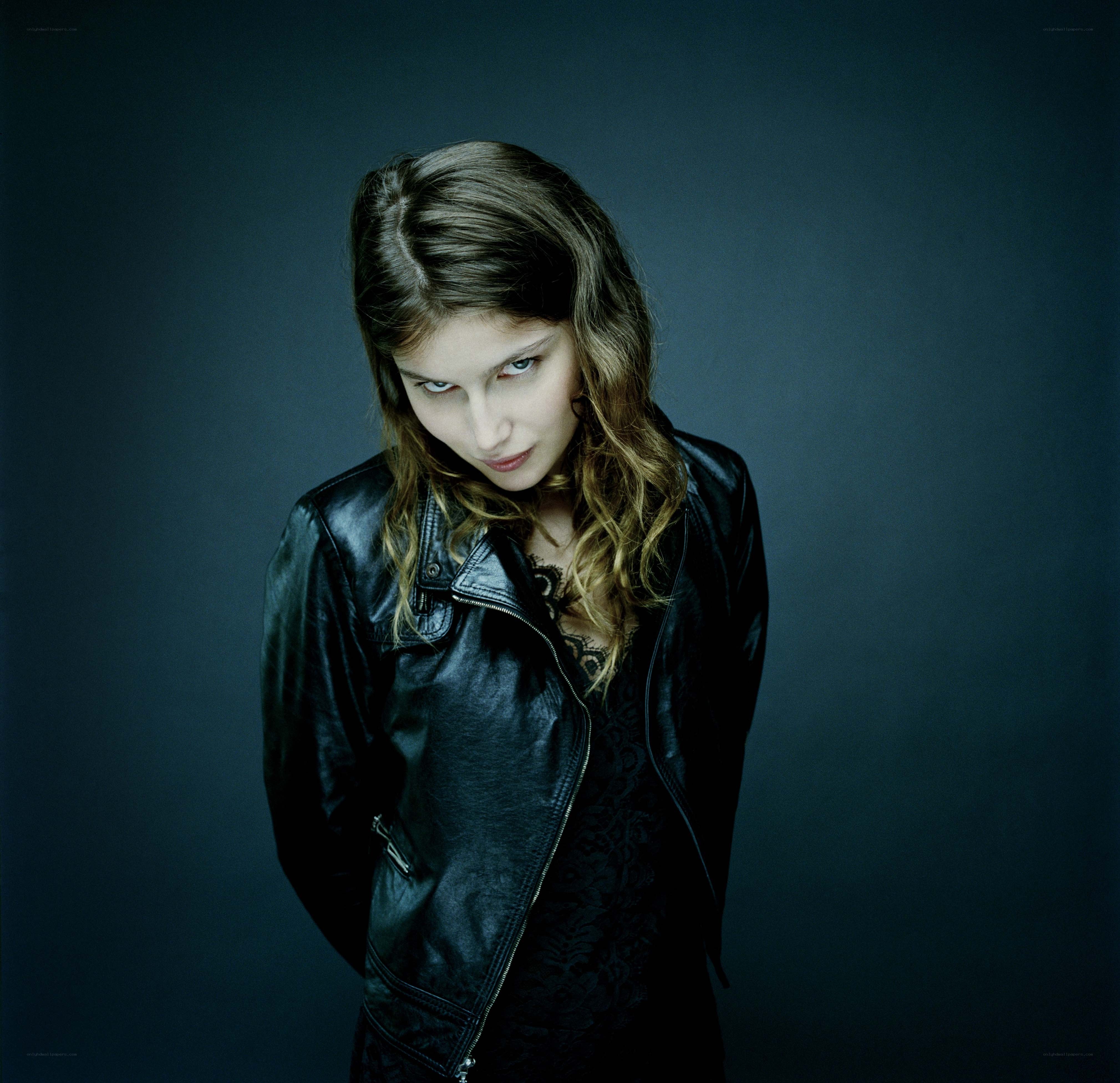 woman in leather jacket
