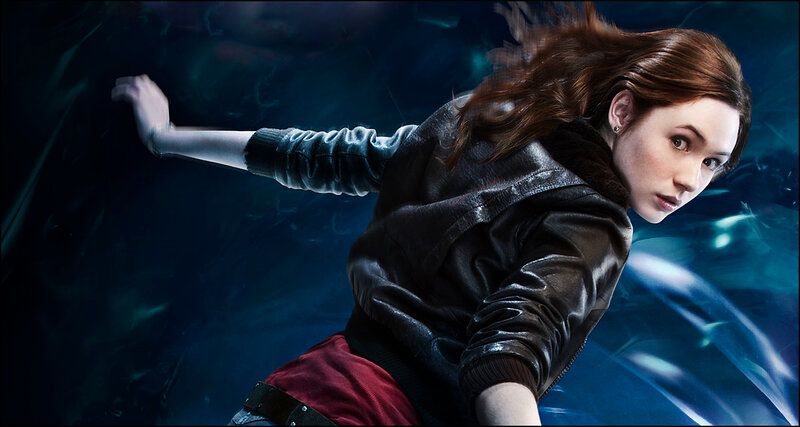 woman in leather jacket