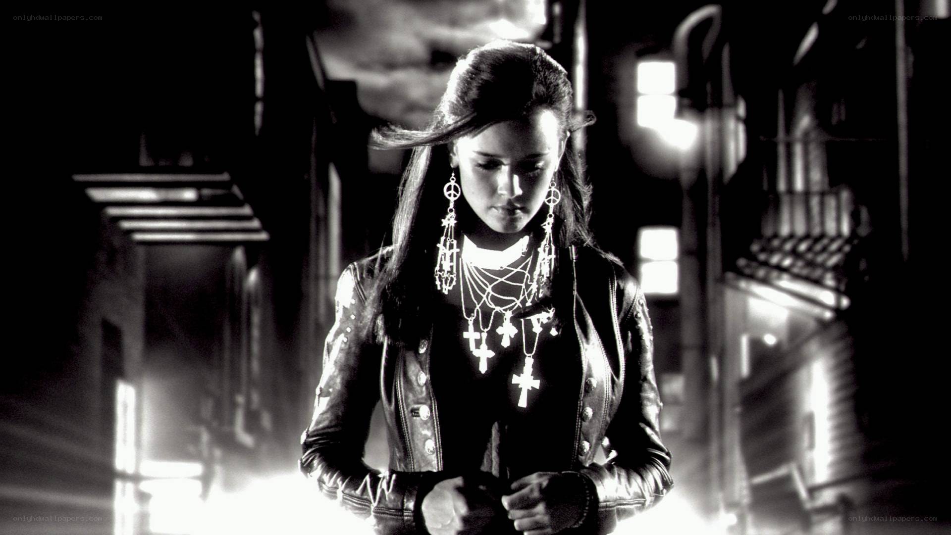 woman in leather jacket