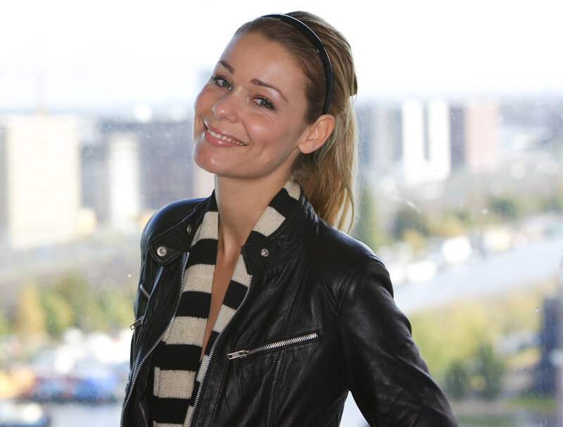 Woman in Leather Jacket — Black, Calm