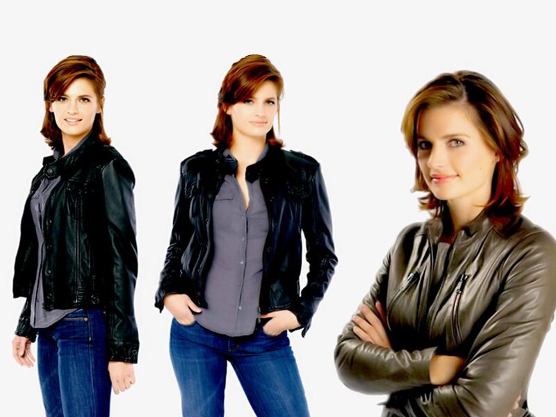 Woman in Leather Jacket — Black, Confident, Photograph, Jeans