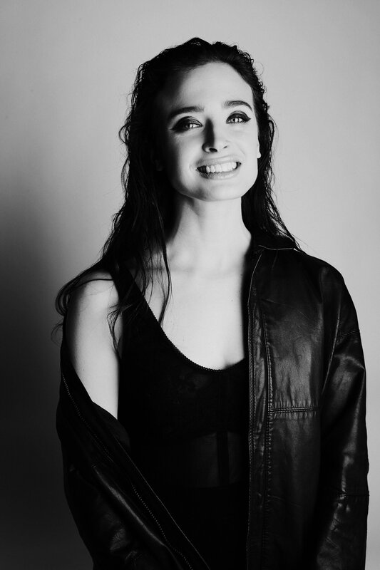Woman in Leather Jacket — Black, Confident, Photograph, Leather Jacket, Black Top