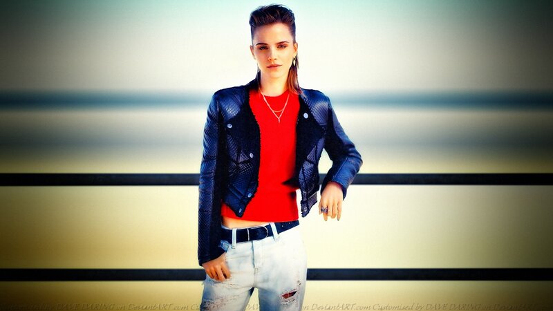 Woman in Leather Jacket — Black, Confident, Photograph, Red Shirt