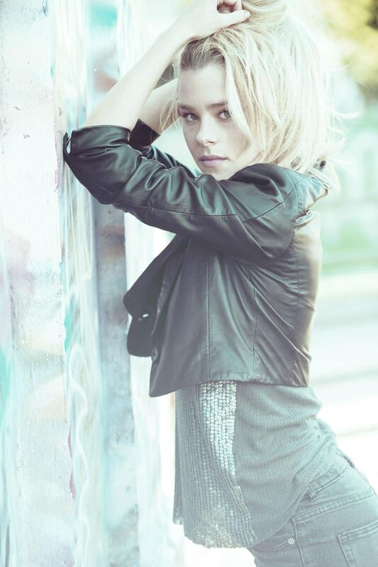 Woman in Leather Jacket — Black, Cool, Afternoon