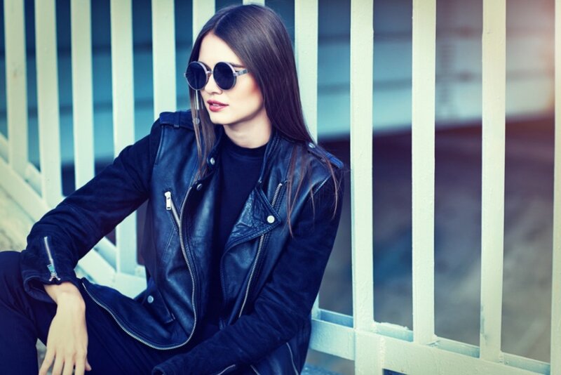 Woman in Leather Jacket — Black, Cool