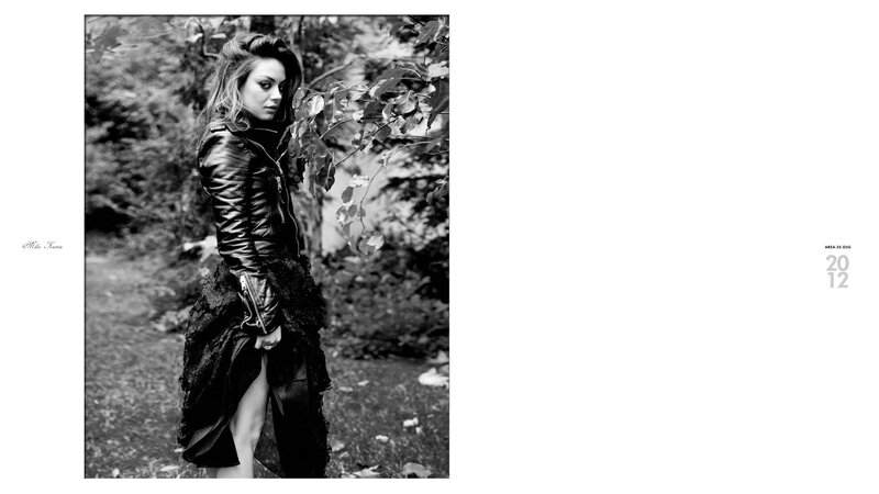 Woman in Leather Jacket — Black, Dramatic, Autumn