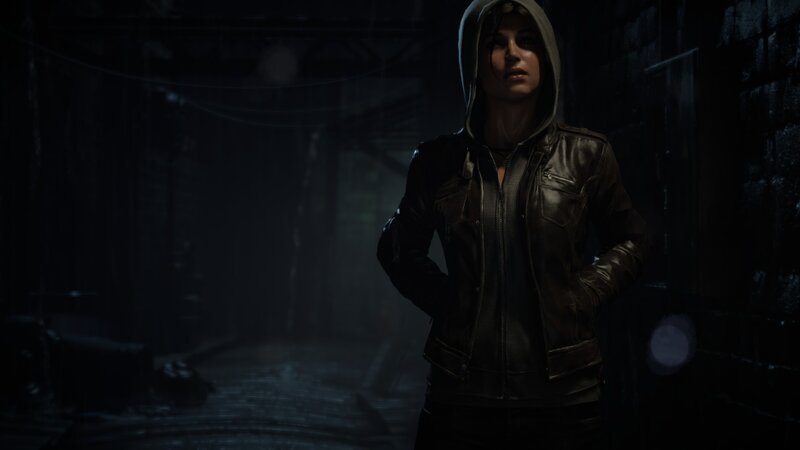 Woman in Leather Jacket — Black, Dramatic, Night, 3d Render, Hoodie
