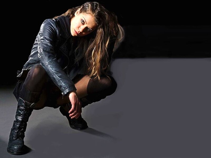 Woman in Leather Jacket — Black, Dramatic, Photograph, Leather Jacket, Boots