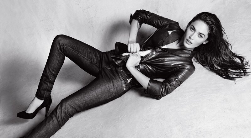 Woman in Leather Jacket — Black, Dramatic, Photograph, Leather Jacket, Jeans, Heels, White