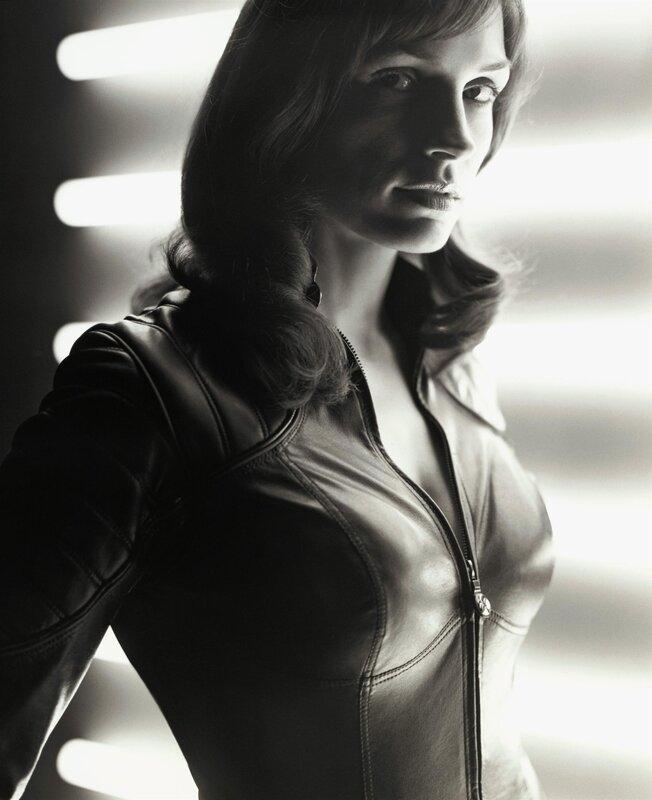 Woman in Leather Jacket — Black, Dramatic, Photograph, Leather Jacket, Lighting