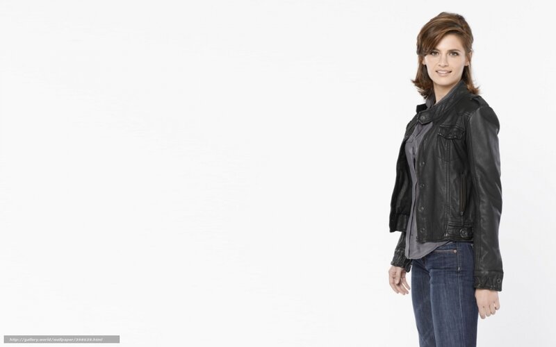 Woman in Leather Jacket — Black, Neutral, Photograph, Jeans