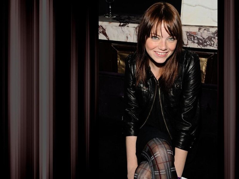 Woman in Leather Jacket — Black, Smiling