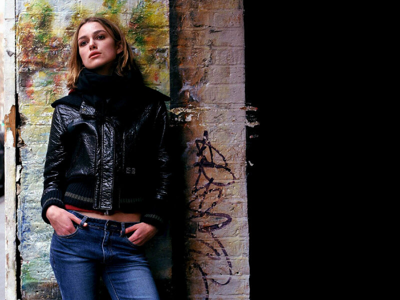 Woman in Leather Jacket — Black, Urban, Photograph