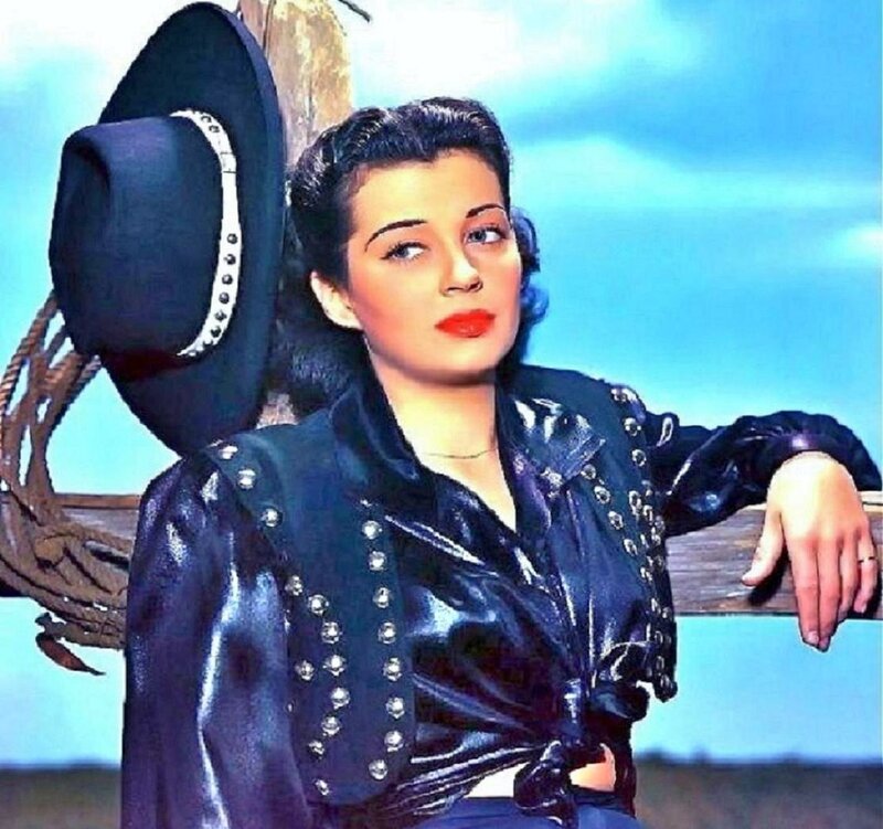Woman in Leather Jacket — Blue, Dramatic, Afternoon