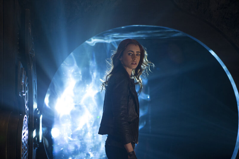 Woman in Leather Jacket — Blue, Dramatic, Night, Photograph