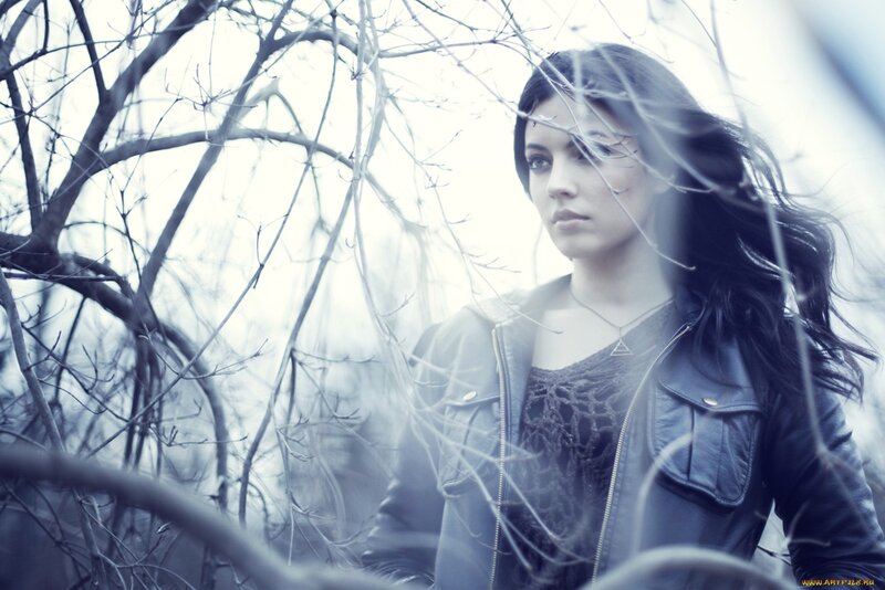Woman in Leather Jacket — Blue, Dramatic, Winter