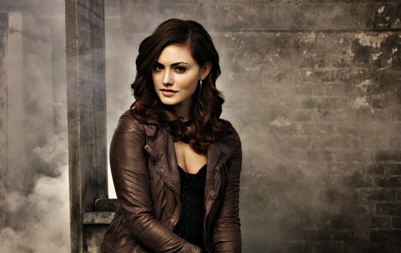 Woman in Leather Jacket — Brown, Dramatic, Photograph, Leather Jacket, Brick Wall