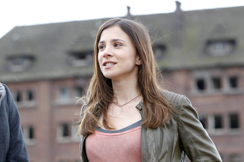Woman in Leather Jacket — Brown, Neutral, Morning