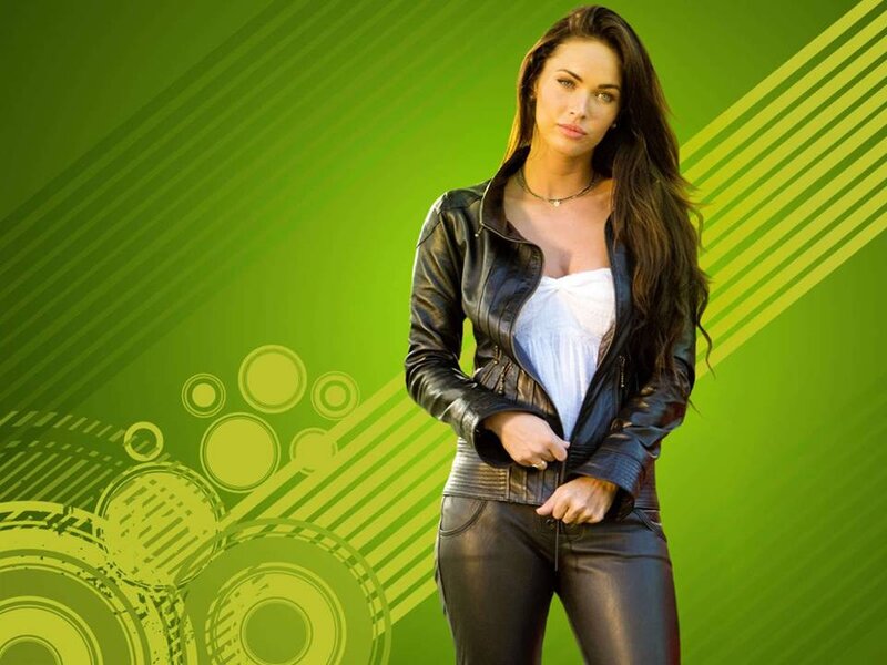 Woman in Leather Jacket — Green