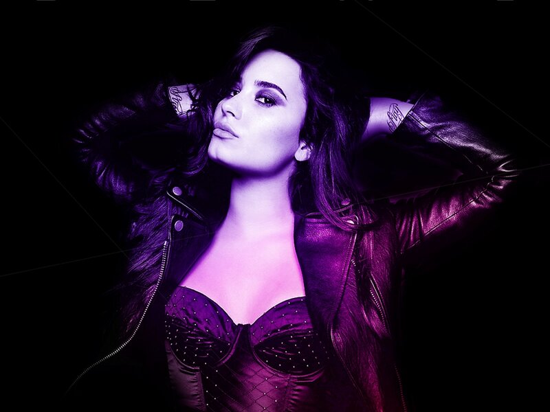Woman in Leather Jacket — Purple, Dramatic, Night