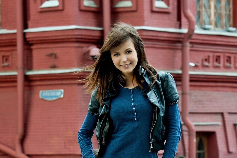 Woman in Leather Jacket — Red, Casual