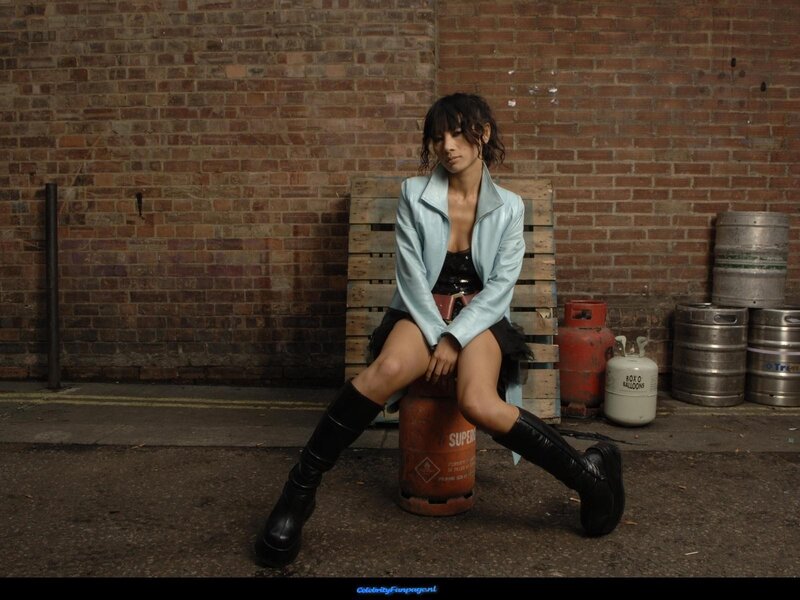 woman in leather jacket sitting