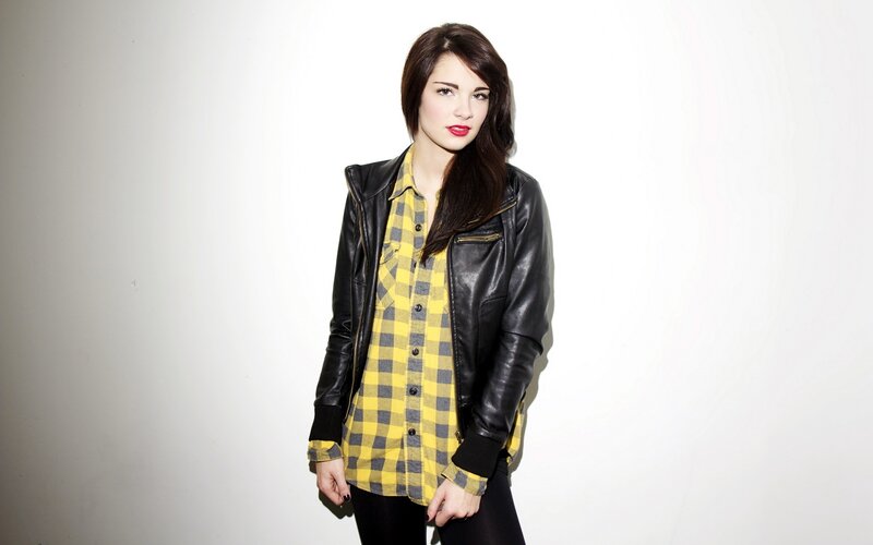 Woman in Leather Jacket — Yellow, Neutral