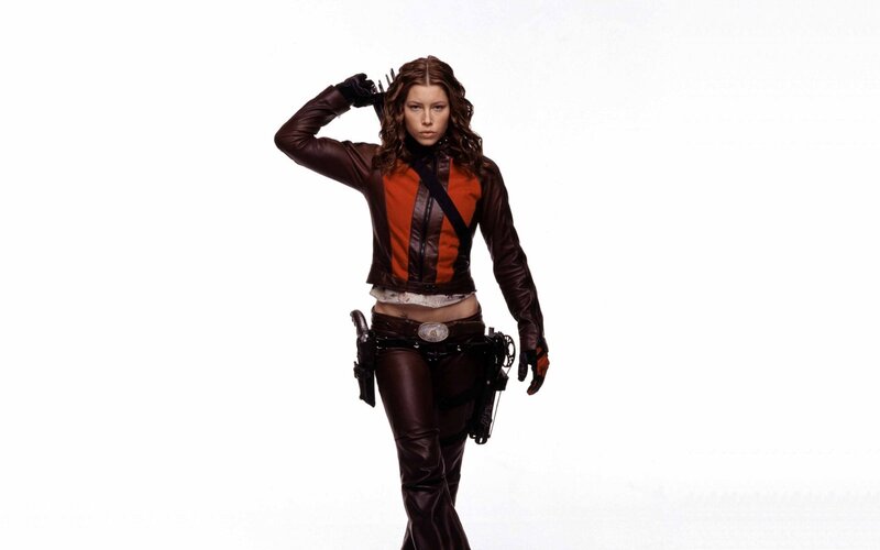 woman in leather outfit