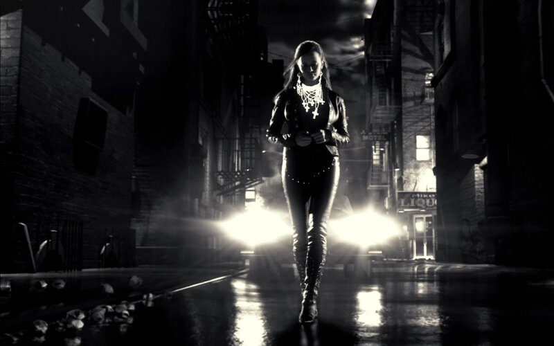 Woman in Leather Outfit — Black, Dramatic, Night, Photograph, Leather Jacket, Boots
