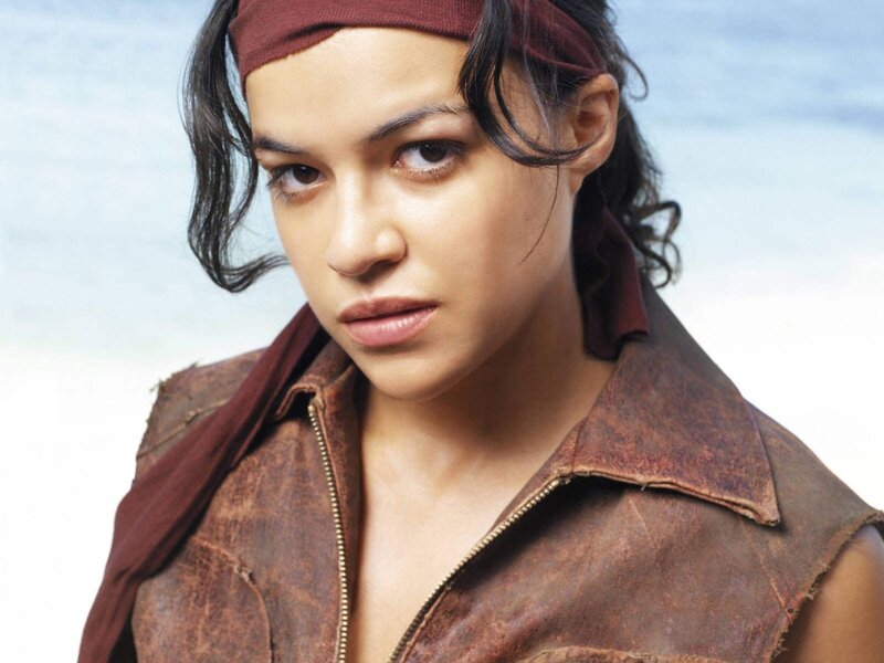 woman in leather vest