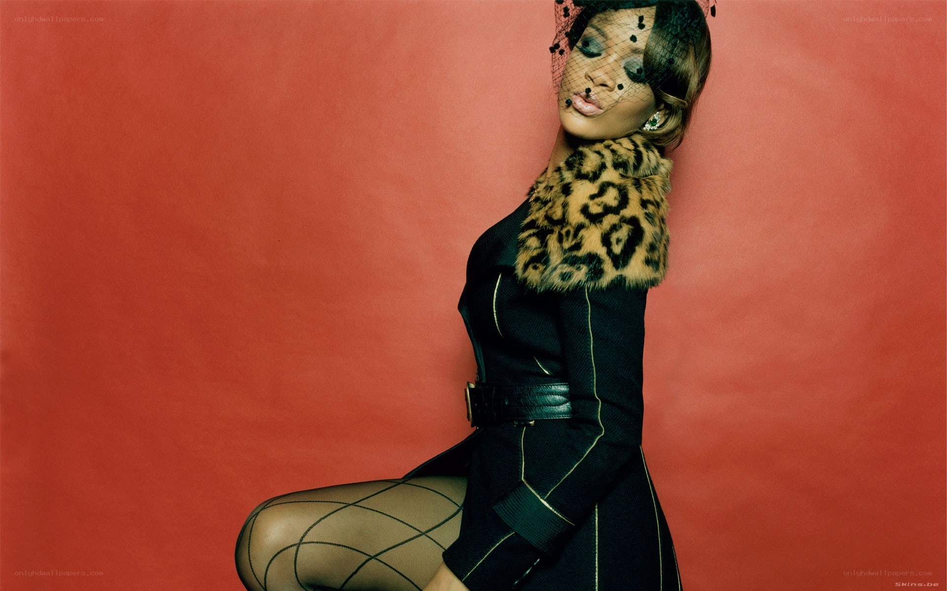 woman in leopard coat