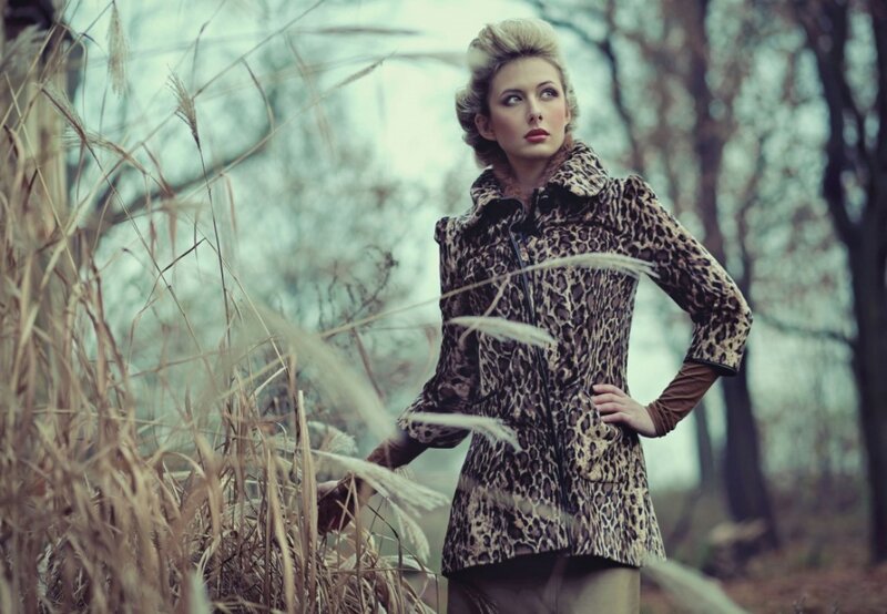 Woman in Leopard Coat — Brown, Dramatic