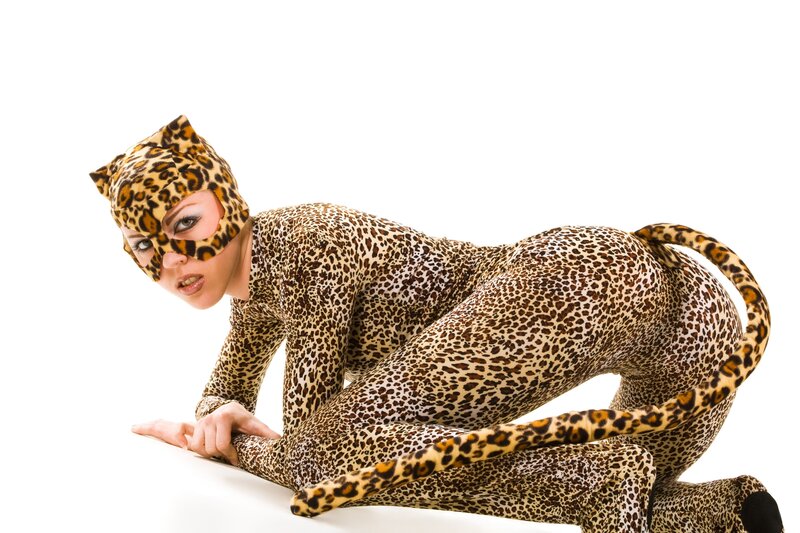 woman in leopard costume