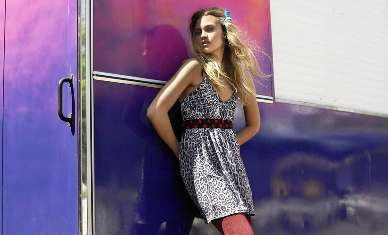 woman in leopard dress