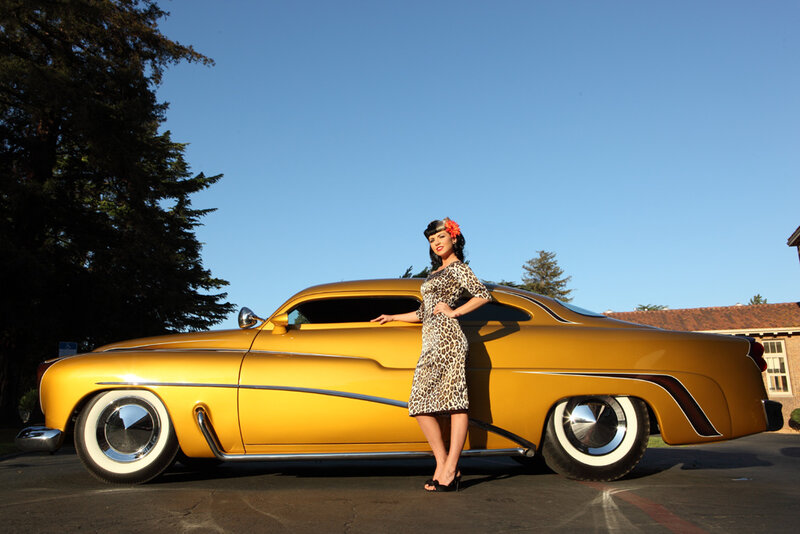 Woman in Leopard Dress — Yellow, Dramatic