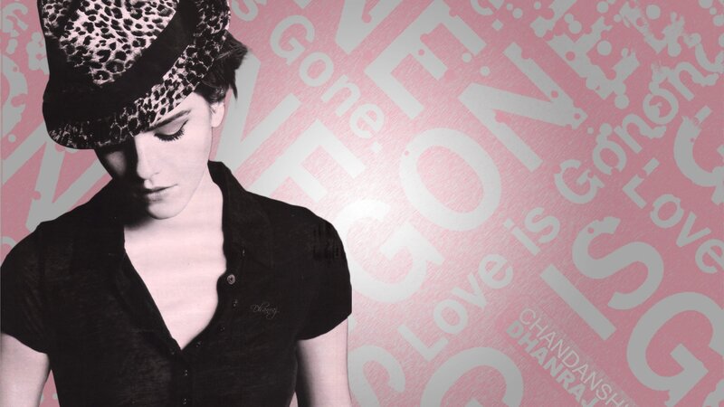 woman in leopard hat with text background