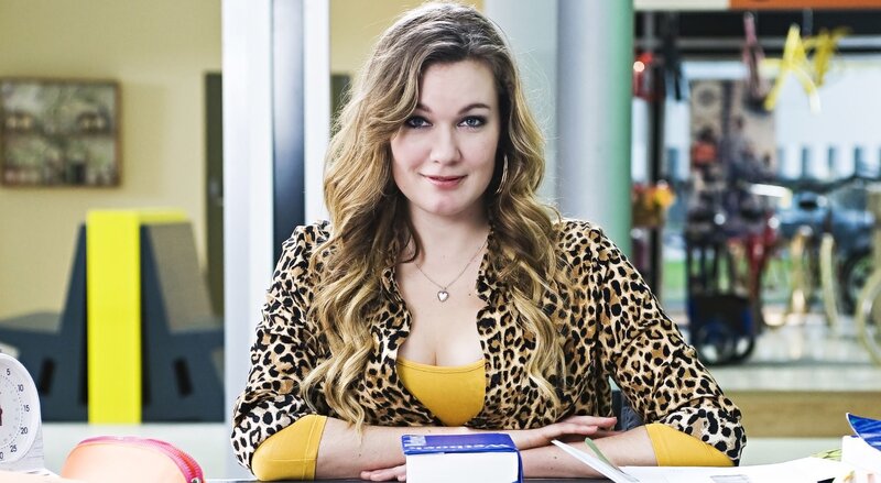 Woman in Leopard Jacket — Yellow