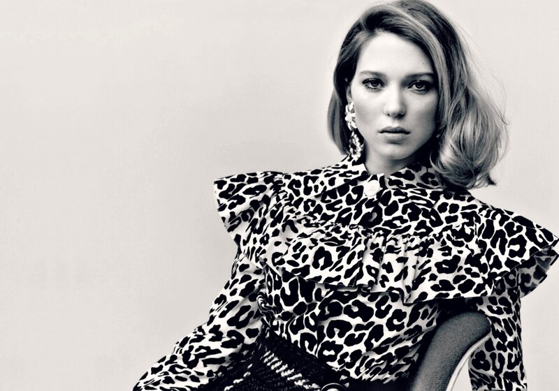 Woman in Leopard Print Blouse — Black