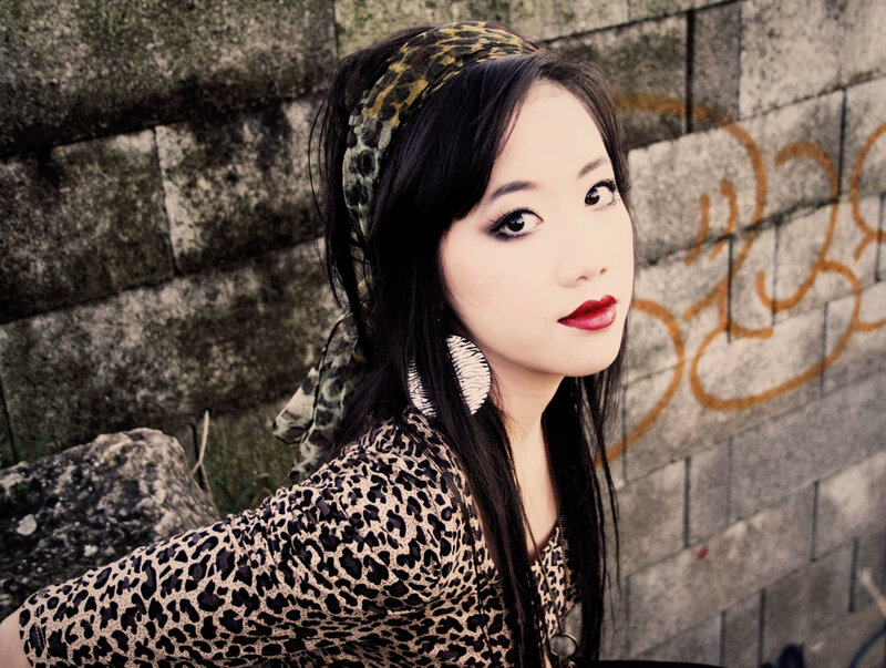 woman in leopard print outfit