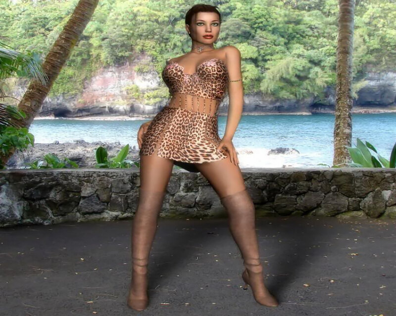 woman in leopard print outfit